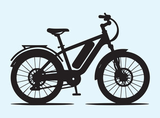 Fototapeta premium E-Bike Graphic Silhouette in Black