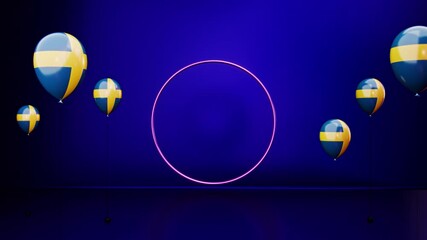 Sweden Country Balloons and Product Stage