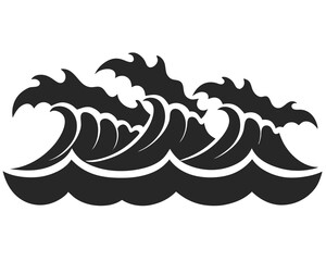 waves silhouette vector illustration
