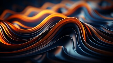A 3D animation of abstract geometric patterns moving in sync with digital sound waves,