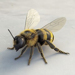 A Furry Bee on the Ground Close Up View of excellence in splendor beyond compare with grace