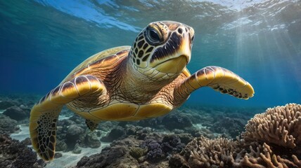 Obraz premium green sea turtle
