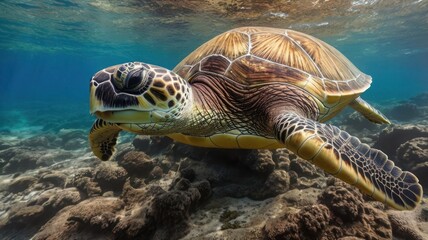 Fototapeta premium sea turtle swimming