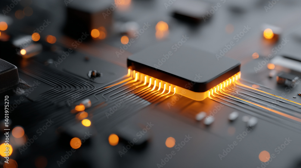 Poster computer chip processor technology motherboard circuit board microchip cpu semiconductor it hardware