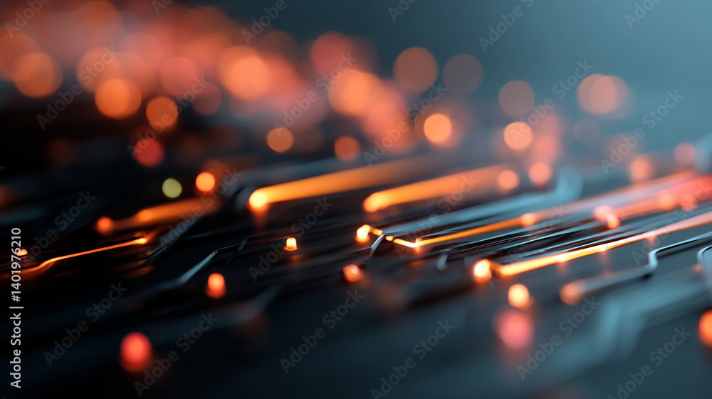 Poster abstract glowing lines background futuristic technology data stream visualization design