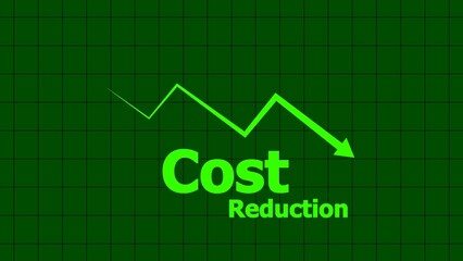 Cost reduction concept animation, corporate business efficiently save cost and company resources by reduction of unnecessary expenses