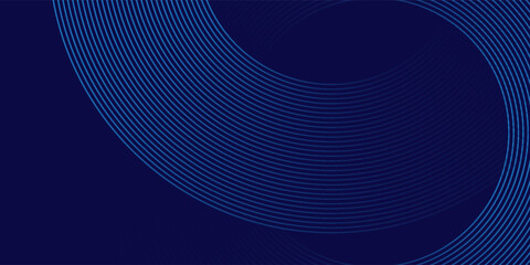 Abstract blue glowing geometric lines on dark blue background. Futuristic technology concept. Suit for cover, poster, banner, brochure, header, website. vector illustration