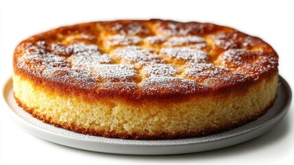 photo a Condensed Milk Cake isolated on white background,Transparent background, clear border, for easy background separation