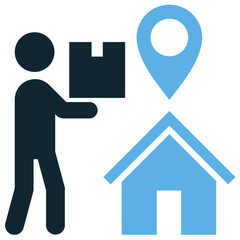 Delivery address icon vector for shipment location, courier details, and order confirmation. Great for ecommerce logistics, package tracking, and shipping services.