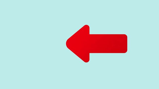 arrow bouncing slide to left. arrow pointing leftwards. Animated arrow icon pointing lef.4k animation with alpha channel. 3d left arrow icon up animation black background