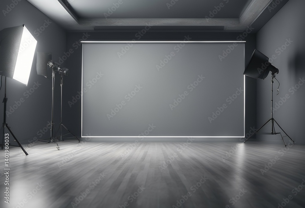 Poster illustration spotlight studio abstract empty product display 3d room gradient background used your g