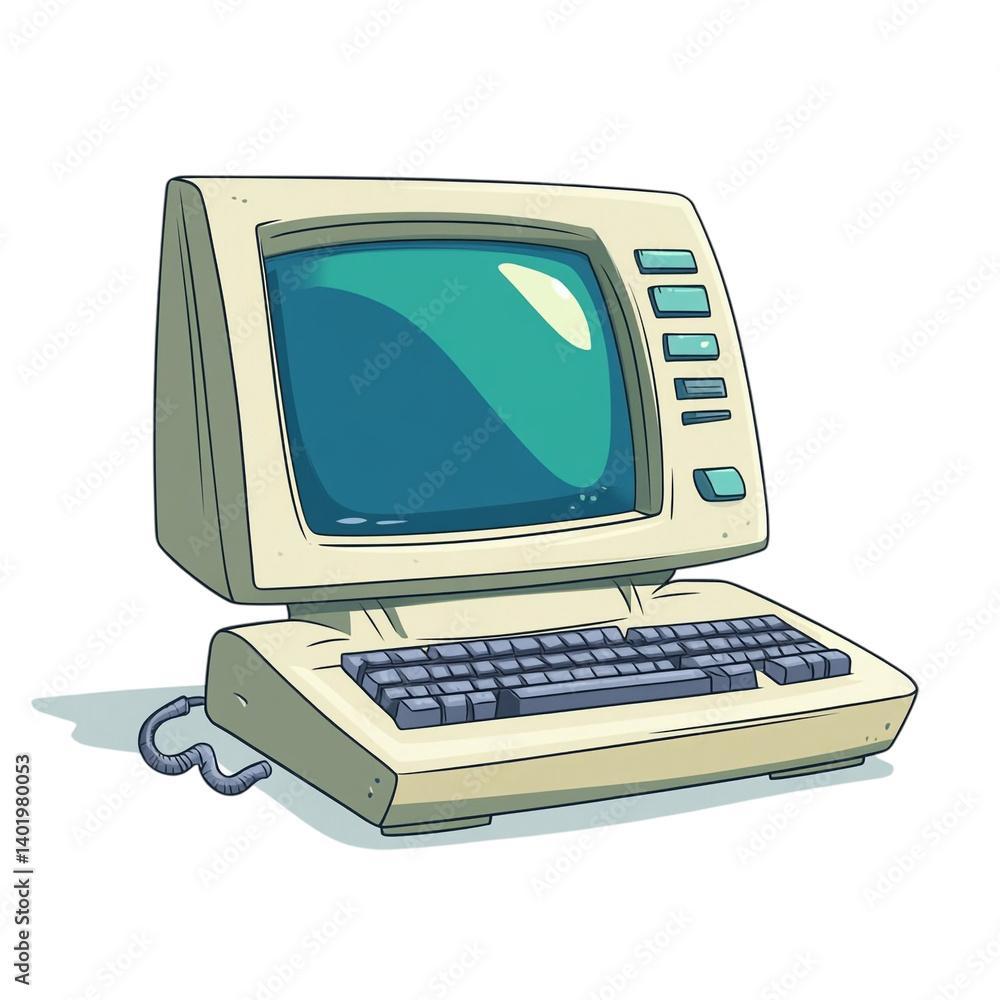Poster retro beige computer nostalgia tech vibes