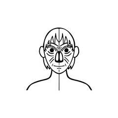Obraz premium Funny cartoon zombie head with glasses