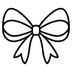 A simple line art ribbon bow with a smooth design, perfect for gift wrapping and decoration