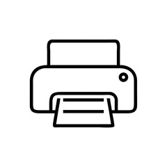  Printer icon black line art vector
