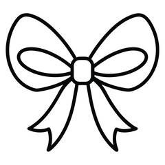 A simple line art ribbon bow with a smooth design, perfect for gift wrapping and decoration