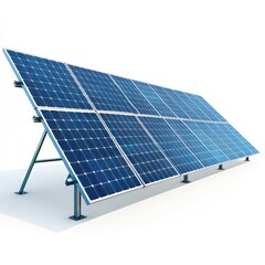 Renewable energy production concept with solar power system  Photovoltaic panels arranged in an array to generate clean sustainable electricity