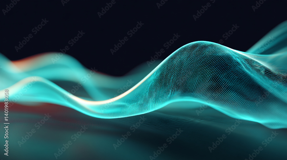 Poster abstract futuristic wave background technology digital data stream visualization design element