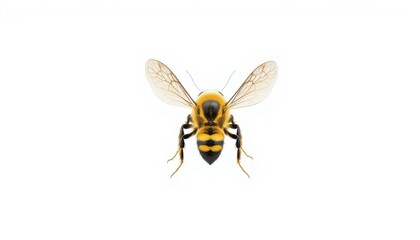 Fototapeta premium Bee pollinating flowers in nature close-up photography outdoor environment