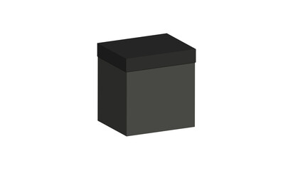 Black box for gifts and packaging isolated on transparent background.