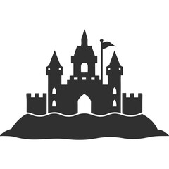 sandcastle silhouette vector illustration
