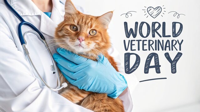 Caring professional honors World Veterinary Day with love and kindness.