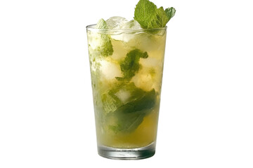 Refreshing mint julep cocktail icy and vibrant perfect summer drink garnished with fresh mint crystal clear glass black