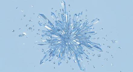 Shattered Ice Bloom AI Generated
