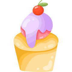 ice cream with cherry