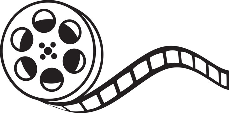 film strip, film reel movie vector art, film strip frame silhouette vector illustration