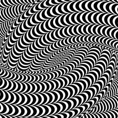 Hypnotic Psychedelic Black and White Optical Illusion