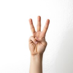 hand showing victory sign number 3 finger