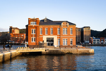 Naklejka premium 福岡県の観光地、門司港の夕景 門司港レトロ