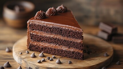 Obraz premium piece of chocolate cake