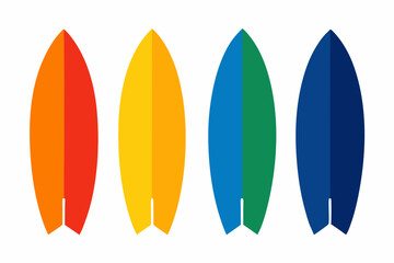 set of surfboard silhouette vector illustration