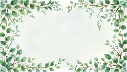 Natural greenery frame botanical art digital design tranquil environment aesthetic viewpoint