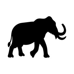 Fototapeta premium Elephant silhouette icon vector flat design on white background.