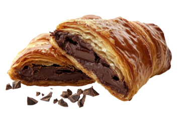 Indulge in rich chocolate croissant pastry flaky layers creamy chocolate filling delicious treat
