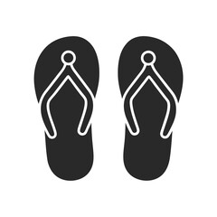 flip flops icon silhouette vector illustration
