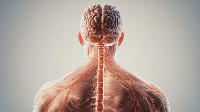 Medical reference image of the human nervous system in 3D