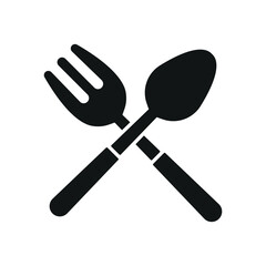 Spoon and fork icon represents everyday dining, essential tableware, and simple culinary moments.