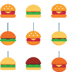 different-mini-burgers--sliders--vector-element