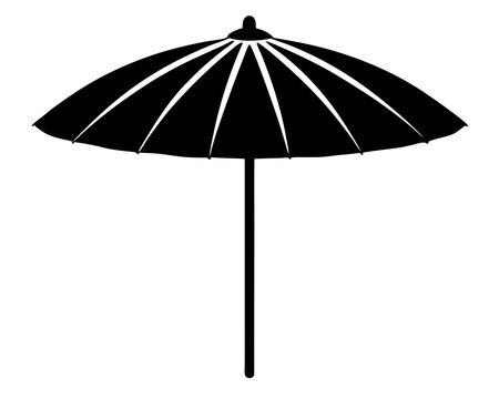 beach umbrella silhouette vector illustration