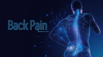 Backpain and Spine Injury Causing Discomfort and Poor Posture in Adult