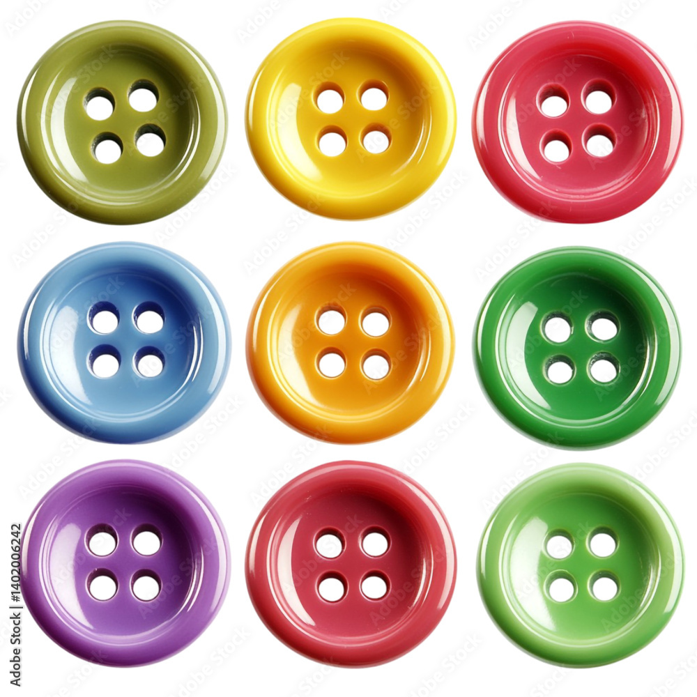 Poster colorful buttons arranged in a vibrant grid cheerful and playful design