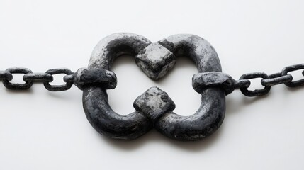 Obraz premium A broken chain representing freedom denied isolated on white background