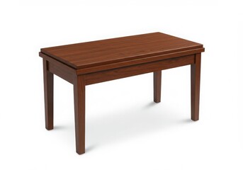 Fototapeta premium A studio shot of a small brown wooden table with four legs on a white background showing the shadow