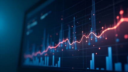 Showcase refined sales performance dashboard visuals highlighting consistent revenue analytics evolving market strategies dynamic growth trends for photo stock in  Photo Stock  Concept  and empty spac