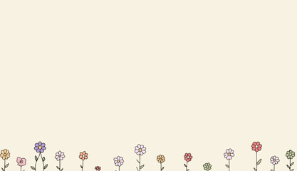 Floral Background with Hand-Drawn Flowers