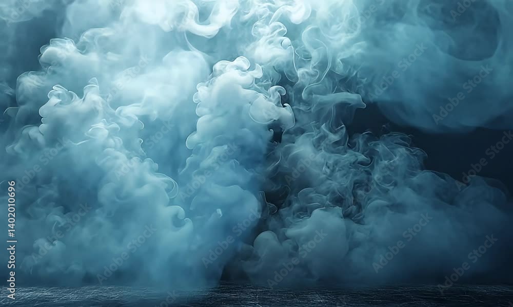 Wall mural abstract formation of clouds and mist over a dark ocean surface creating a dramatic and calm atmosph